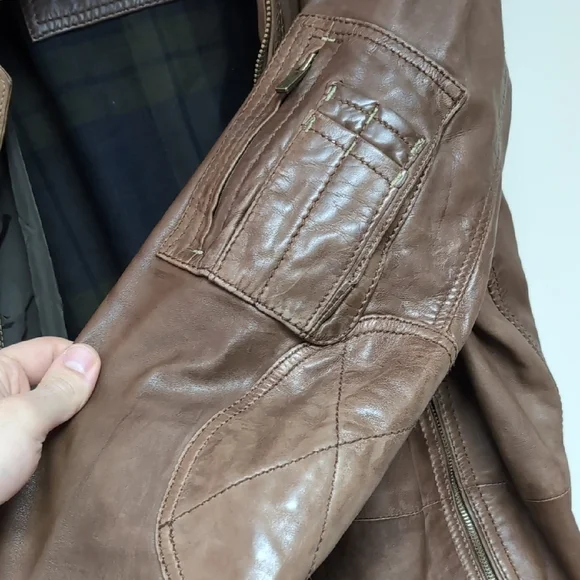 Massimo Dutti Men's Premium Brown Leather Jacket - Picture 4 of 13